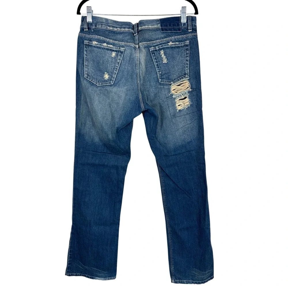 Vintage 90s Men's Guess Distressed Ripped Denim Straight Leg Jeans‎ 32/33
